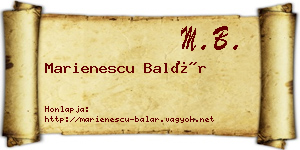 Marienescu Balár névjegykártya